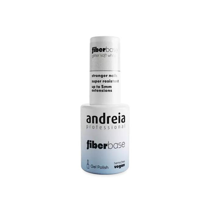 Fiber base sans hema vegan - Andreia - Glitter soft white - 10.5ml