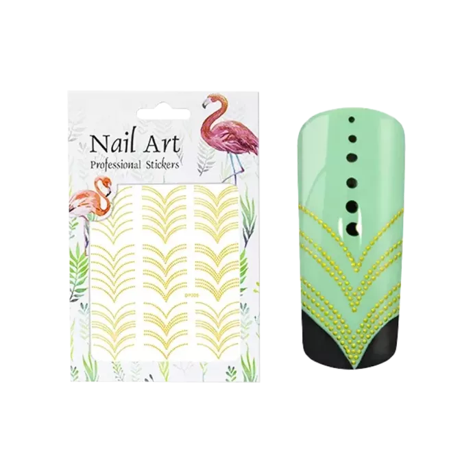 Stickers Nail art - 3D V-shape Dorés - Courrège