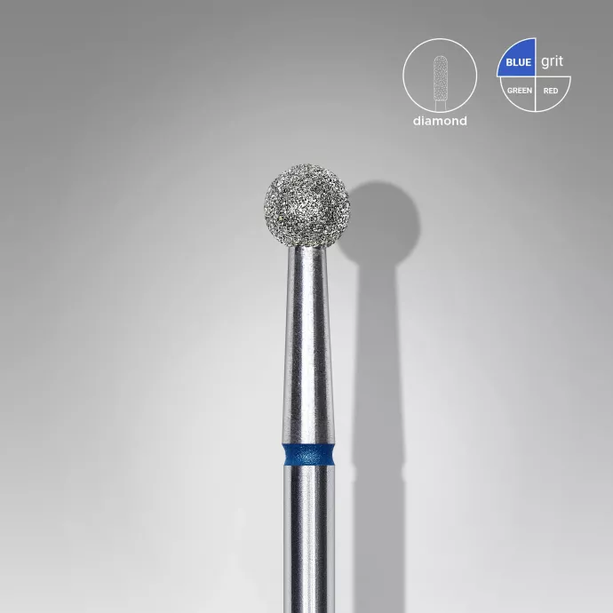 Fraise À Ongles Diamanté « Boule » Bleu Diamètre De La Tête 4 Mm - Staleks pro