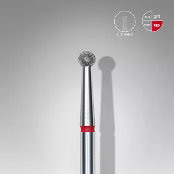 Fraise diamanté boule rouge, Ø tête 2.7mm - Staleks pro