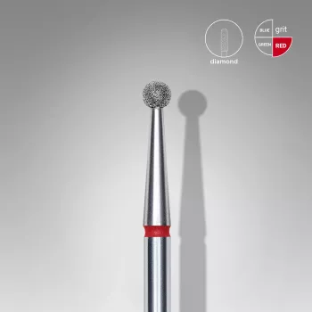 Fraise diamanté boule rouge, Ø tête 2.5mm - Staleks pro