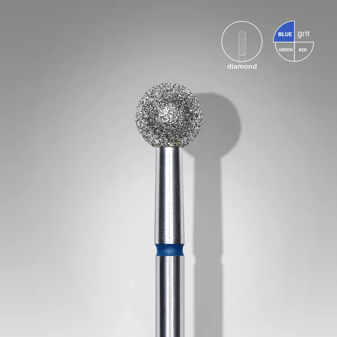 Fraise diamanté boule bleu, Ø tête 5mm - Staleks pro