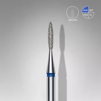 Fraise diamanté flamme bleu, Ø tête 1.6mm, active 8mm - Staleks pro