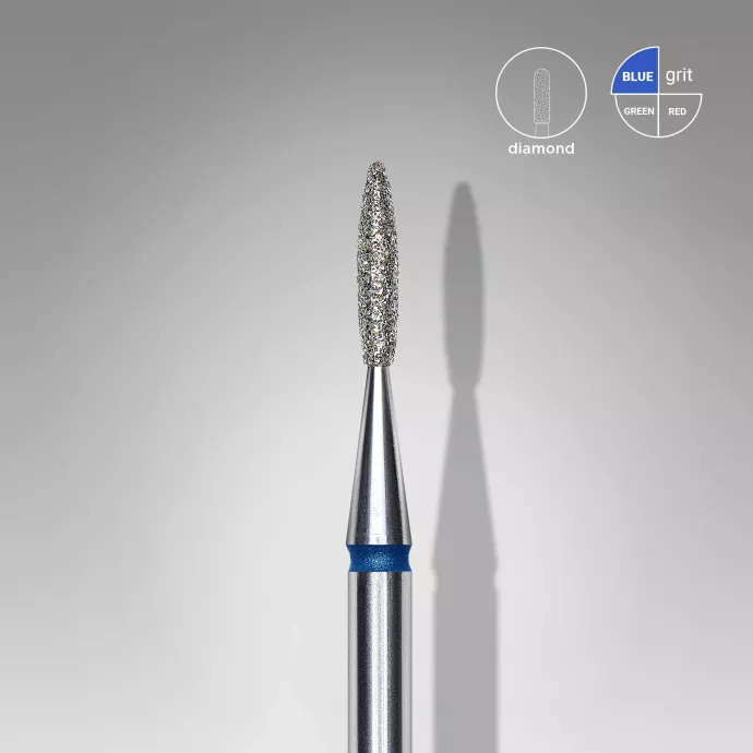 Fraise diamanté flamme bleu, Ø tête 1.6mm, active 8mm - Staleks pro