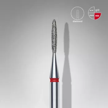 Fraise diamanté flamme rouge, Ø tête 1.4mm, active 8mm - Staleks pro