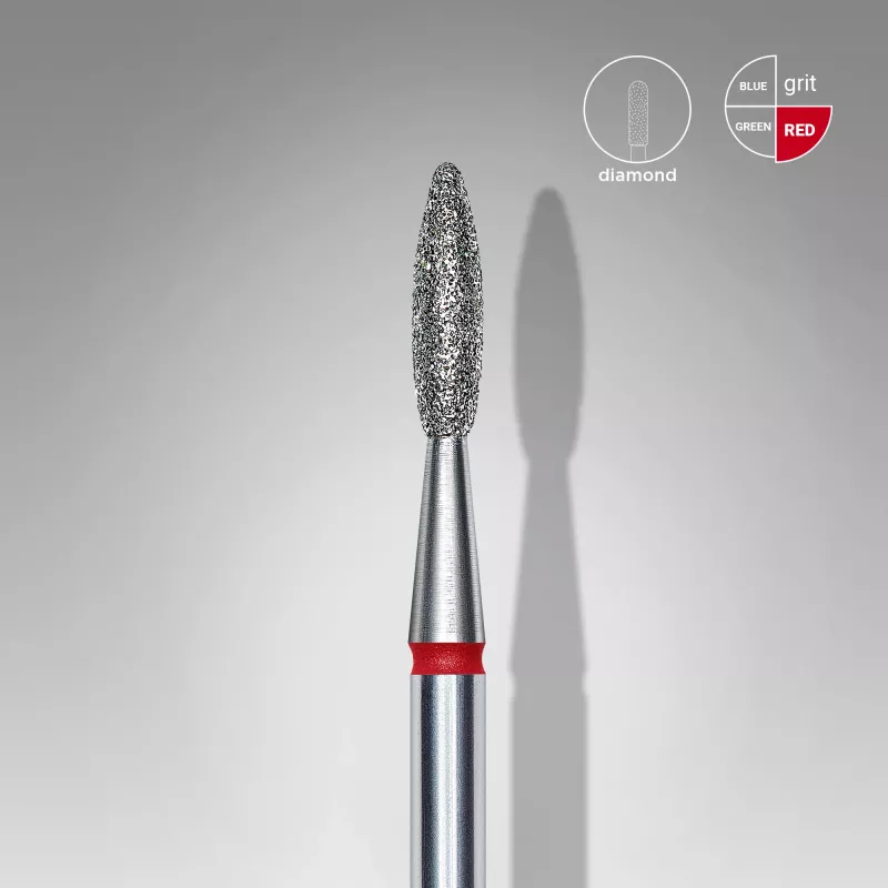 Fraise Diamanté «flamme» rouge, Ø tête 2.1 Mm, Partie Active 8mm - Staleks pro Fraise Diamanté «flamme» rouge, Ø tête 2.1 Mm, Partie Active 8mm - Staleks pro
