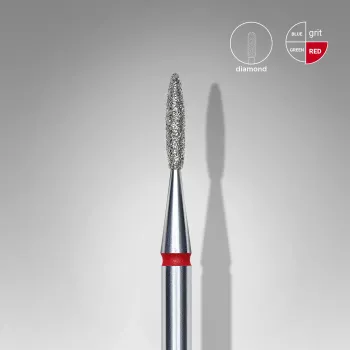 Fraise diamanté flamme rouge, Ø tête 1.6mm, active 8mm - Staleks pro