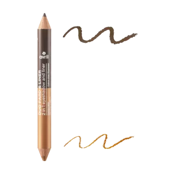 Crayon duo liner certifié bio - Avril - Expresso/cuivré irisé - 2gr