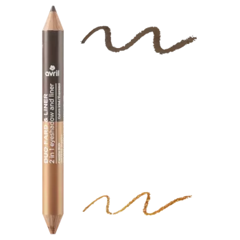 Crayon duo liner certifiée Bio - Avril - Bronze cuivré/beige dorée  - 2gr