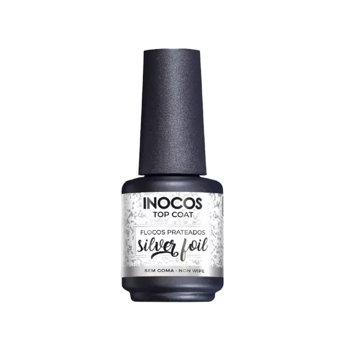 Top coat effet foil - Inocos - Top coat foil argent - 15ml