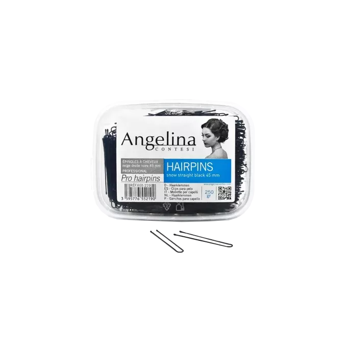 Epingles à chignon lisse noire 45mm 250gr - Angelina