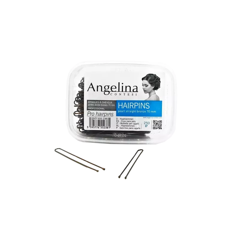 Epingles à chignon lisse bronze 70mm 250gr - Angelina