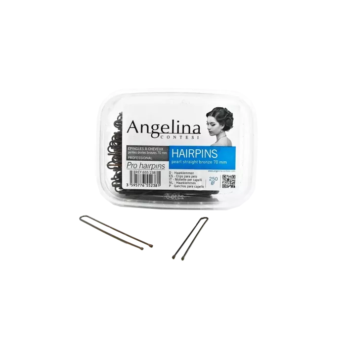 Epingles à chignon lisse bronze 70mm 250gr - Angelina