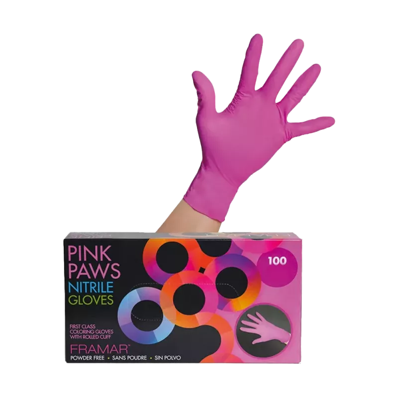 Gants rose nitrile taille M - Framar - x100